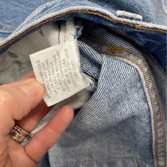 RE/DONE high rise ripped stovepipe designer jeans 25 Button Fly in The Wash - Picture 15 of 15